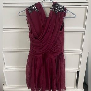 maroon dance costume w/ appliqués